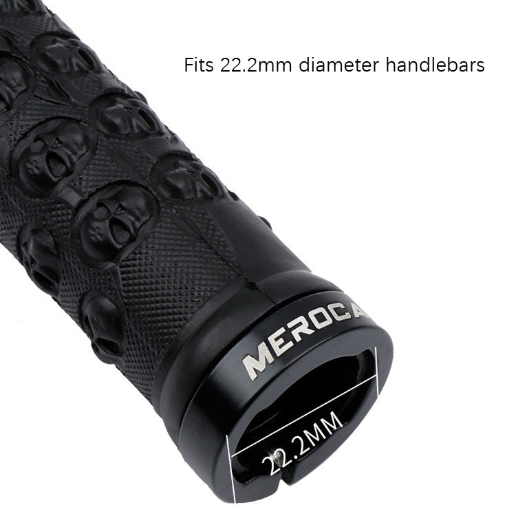 MEROCA Mountain Bike Anti-slip Shock Absorber Riding Grip Cover, Style: Bilateral Lock Skull ME23 Red - Bicycle Grips by MEROCA | Online Shopping South Africa | PMc TechLife | Buy Now Pay Later Mobicred