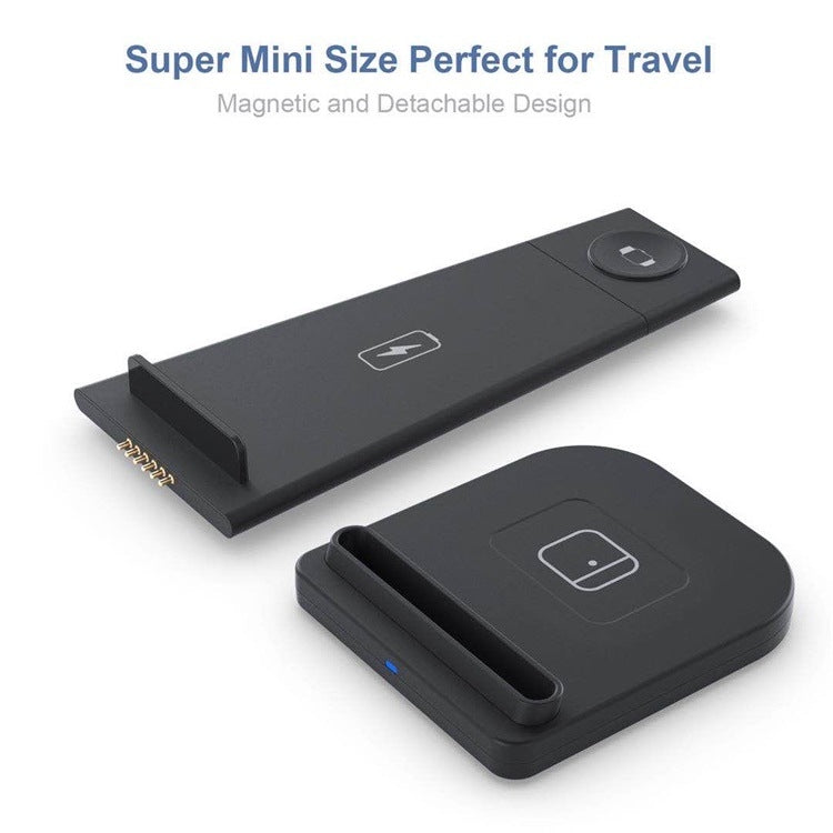 QGeeM QG-WC05 3 In 1 Portable Detachable Wireless Charger(Black) - free shipping - PMC Jewellery - Order now!