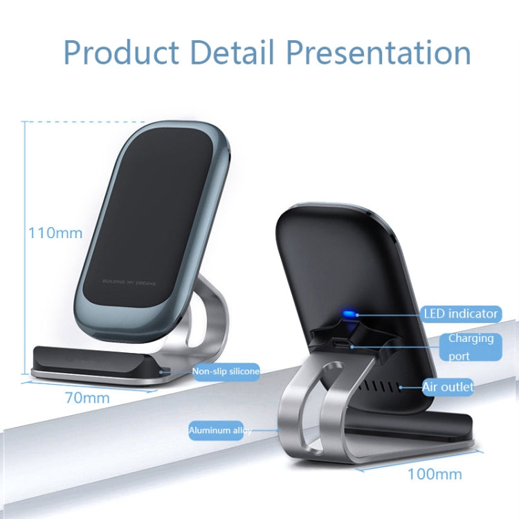 Z01 15W Multifunctional Desktop Wireless Charger with Stand Function, Spec: MCU (Black) - free shipping - PMC Jewellery - Order now!