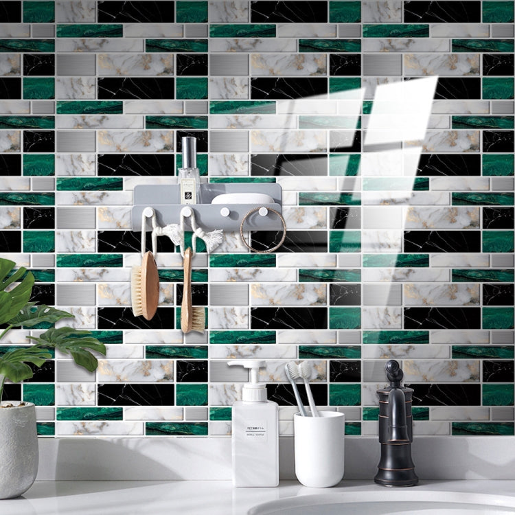 12 PCS 10 x 20cm Brick Pattern Crystal Film Glossy Tile Sticker Floor Sticker(KIT021) - Wall Tile Stickers by PMC TechLife | Online Shopping South Africa | PMC TechLife