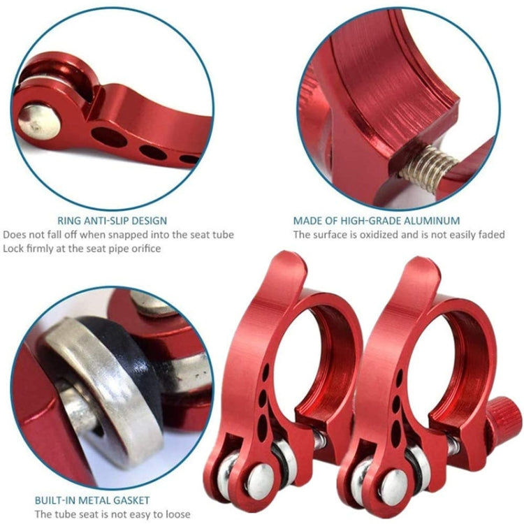 5 PCS Bicycle Accessories Quick Release Clip Road Bike Seatpost Clamp, Size: 34.9mm(Blue) - Pipe clamps by PMc TechLife | Online Shopping South Africa | PMc TechLife | Buy Now Pay Later Mobicred
