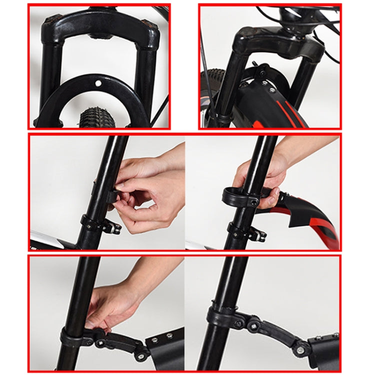 1 Set  Dual Color Bicycle Mudguard Mountain Bike Fenders Set(Black and White) - Mudguards by PMc TechLife | Online Shopping South Africa | PMc TechLife | Buy Now Pay Later Mobicred