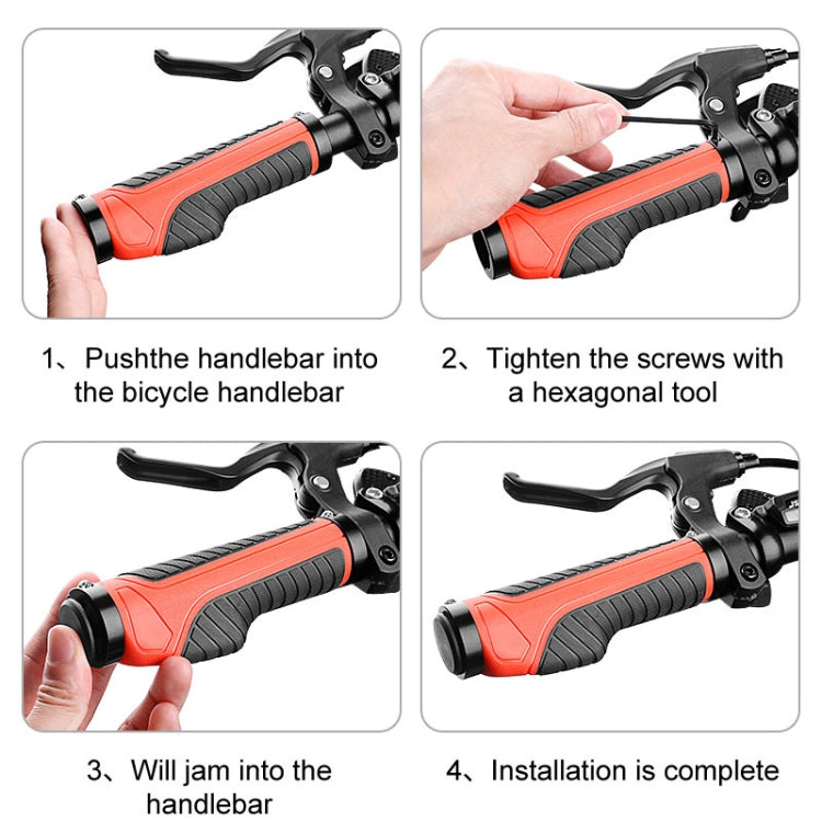 1 Pair Bicycle MTB Bike Handlebar Grips Rubber Anti-Slip Racing Bike Grip(Red) - Bicycle Grips by PMC TechLife | Online Shopping South Africa | PMC TechLife | Buy Now Pay Later Mobicred