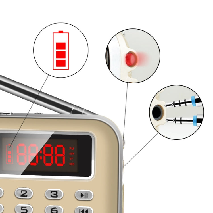 Y-619  FM/AM Mini Radio MP3 Rechargeable Music Player Support TF/SD Card with LED Display(Blue) - Radio Player by PMC TechLife | Online Shopping South Africa | PMC TechLife | Buy Now Pay Later Mobicred