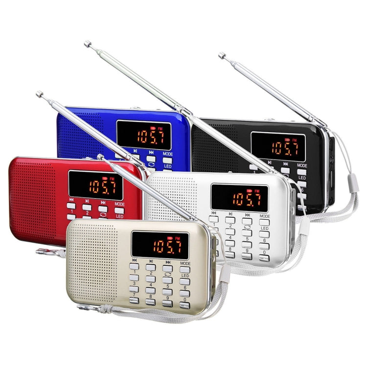 L-218AM  MP3 Radio Speaker Player Support TF Card USB with LED Flashlight Function(Gold) - Radio Player by PMC TechLife | Online Shopping South Africa | PMC TechLife | Buy Now Pay Later Mobicred