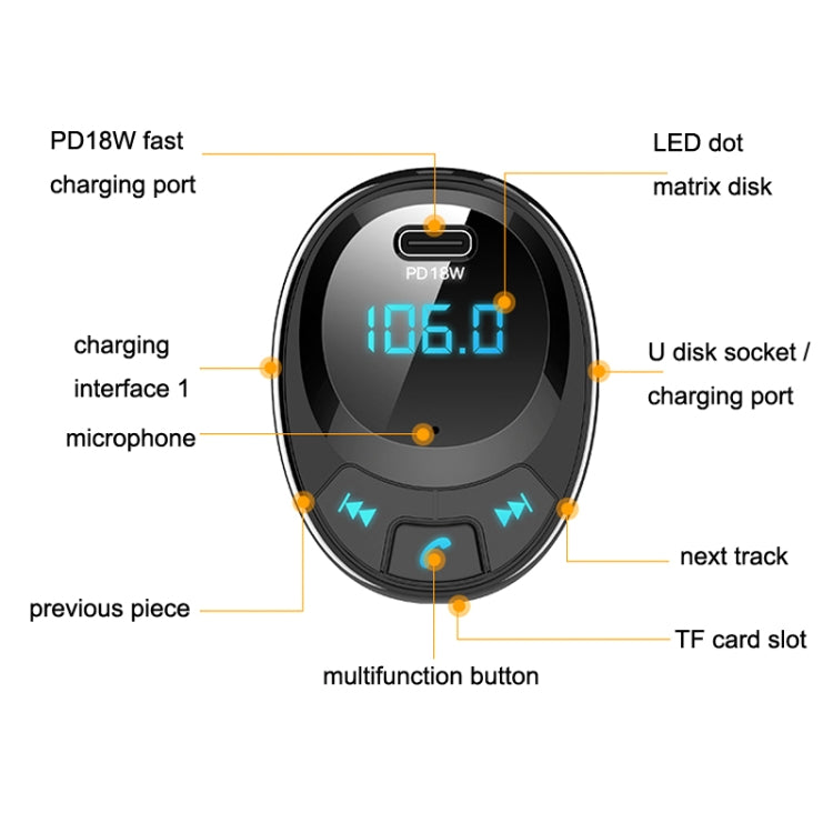 BT09 Car Bluetooth MP3 Digital Display Dual USB Charger(Black) - Bluetooth Car Kits by PMC TechLife | Online Shopping South Africa | PMC TechLife | Buy Now Pay Later Mobicred