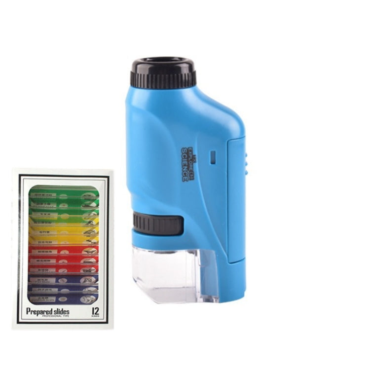 Children Handheld Portable Laboratory Equipment Microscope Toys, Colour: Lite + Specimen (Blue) - free shipping - PMC TechLife - Order now!