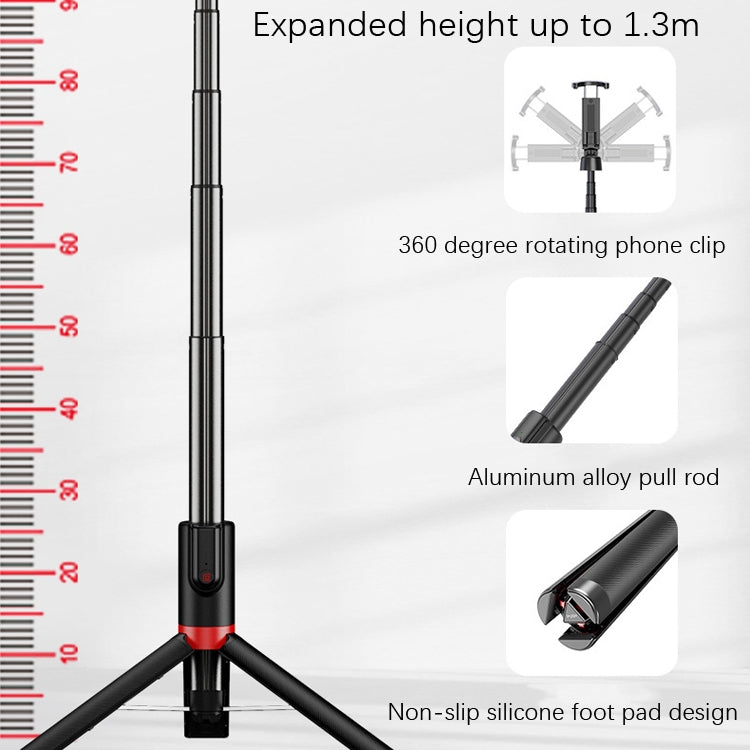 Desktop Multi-Function Live 1.3m Tripod Portable Integrated Bluetooth Selfie Rod(White Silver) - Selfie Sticks by PMC TechLife | Online Shopping South Africa | PMC TechLife | Buy Now Pay Later Mobicred
