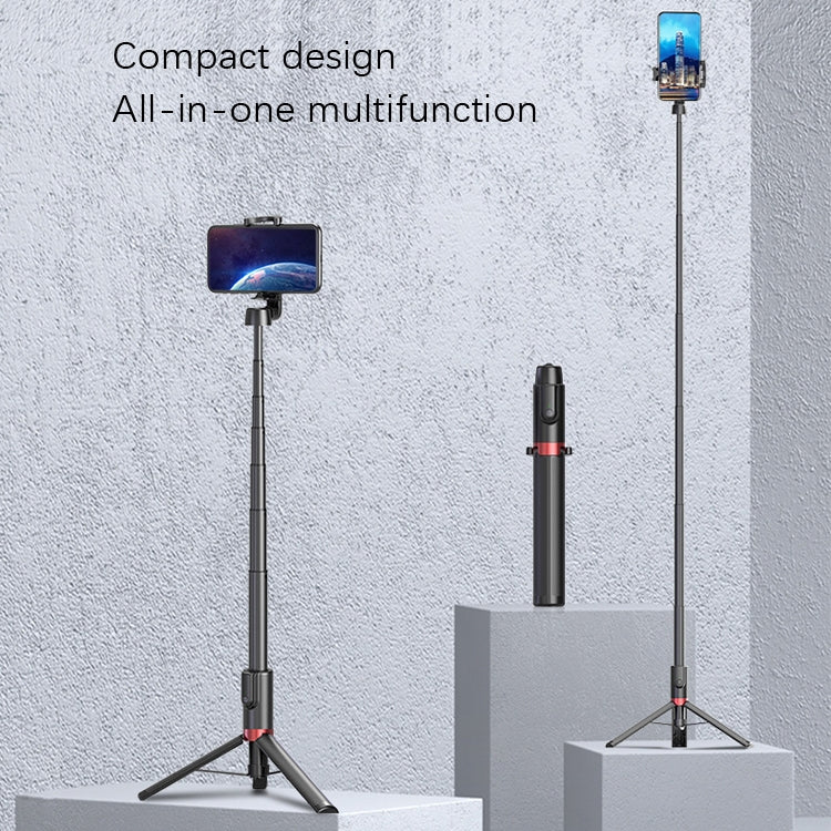 Desktop Multi-Function Live 1.3m Tripod Portable Integrated Bluetooth Selfie Rod(Black) - Selfie Sticks by PMC TechLife | Online Shopping South Africa | PMC TechLife | Buy Now Pay Later Mobicred