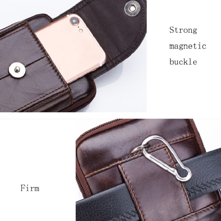 BULL CAPTAIN  Leather Multifunctional Waist Bag For Men(Black-10) - free shipping - PMC TechLife - Order now!