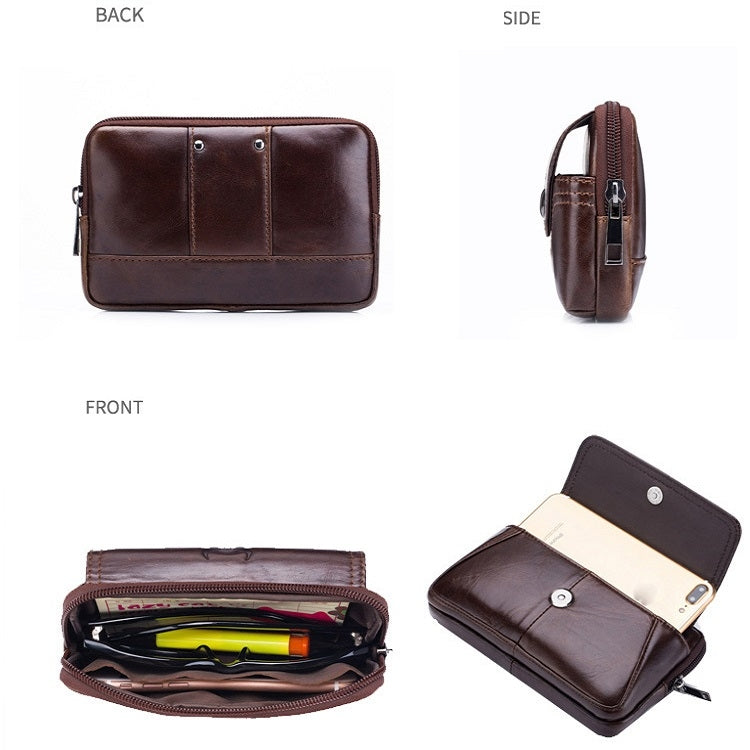 BULL CAPTAIN  Leather Multifunctional Waist Bag For Men(Black-05) - free shipping - PMC TechLife - Order now!