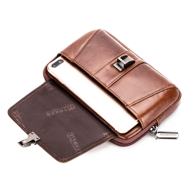 BULL CAPTAIN Multifunctional Leather Mobile Phone Small Waist Bag For Men(Horizontal Black) - Wallets by BULL CAPTAIN | Online Shopping South Africa | PMC TechLife | Buy Now Pay Later Mobicred