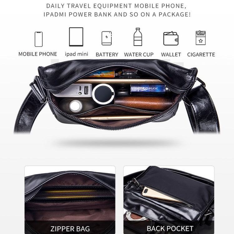 BULL CAPTAIN Leather Shoulder Messenger Bag For Men(Cool Black) - free shipping - PMC TechLife - Order now!