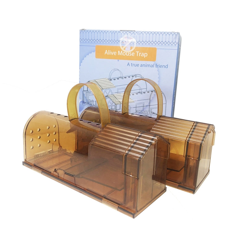 2 PCS  Large Plastic Mousetrap Mouse Cage Pedal Trap(Brown) - Traps by PMC TechLife | Online Shopping South Africa | PMC TechLife | Buy Now Pay Later Mobicred