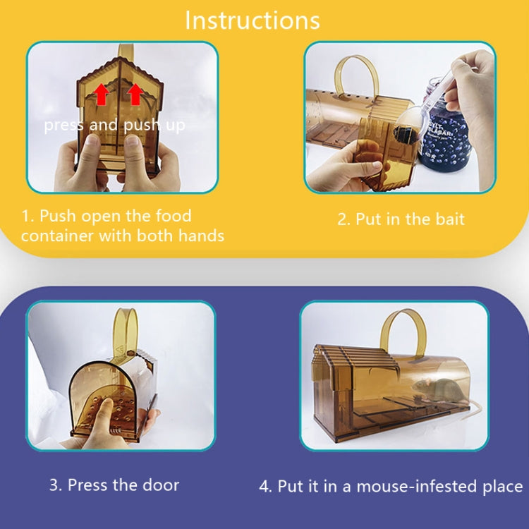 2 PCS  Large Plastic Mousetrap Mouse Cage Pedal Trap(Grey) - Traps by PMC TechLife | Online Shopping South Africa | PMC TechLife | Buy Now Pay Later Mobicred
