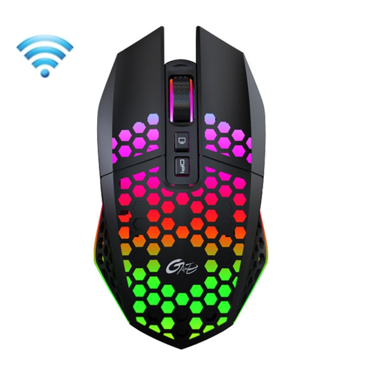 FMOUSE  X801 8 Keys 1600DPI Hollow Luminous Gaming  Office Mouse,Style: Black Wireless Rechargeable - free shipping - PMC Jewellery - Order now!