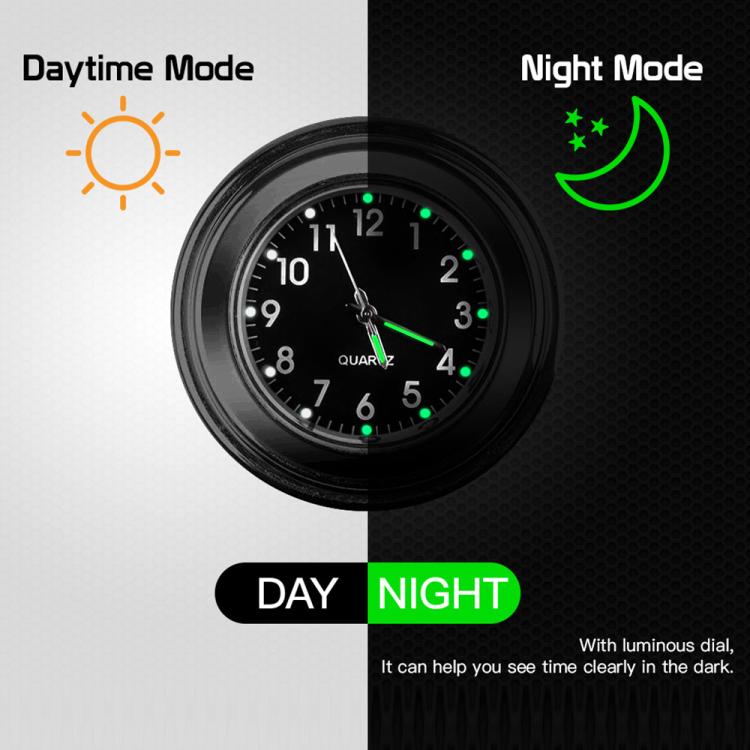 Aluminum Alloy Plating Motorcycle Handlebar Clock(Silver Shell White Background) - free shipping - PMC TechLife - Order now!