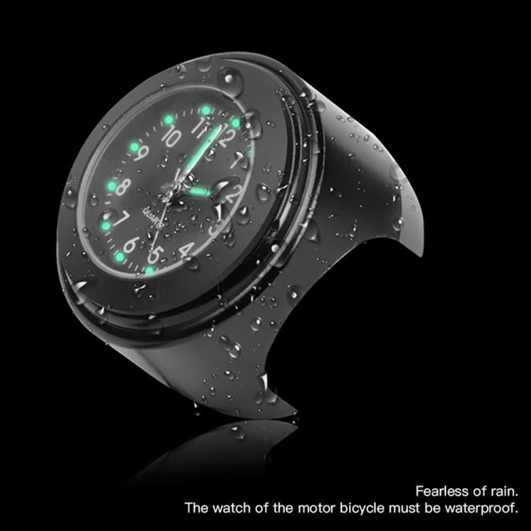 Aluminum Alloy Plating Motorcycle Handlebar Clock(Silver Shell White Background) - free shipping - PMC TechLife - Order now!