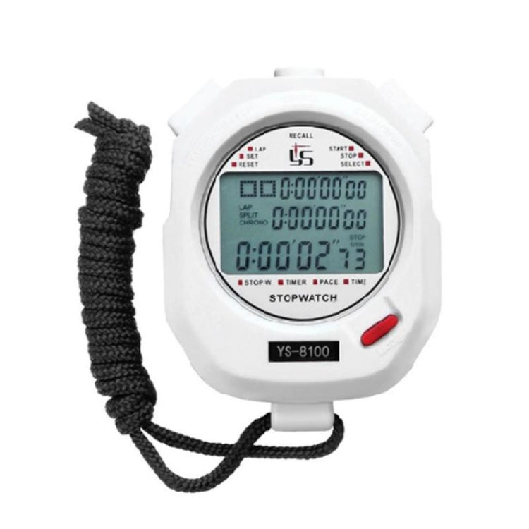 YS Electronic Stopwatch Timer Training Running Watch, Style: YS-8100 100 Memories (White) - Pedometer by PMC TechLife | Online Shopping South Africa | PMC TechLife | Buy Now Pay Later Mobicred