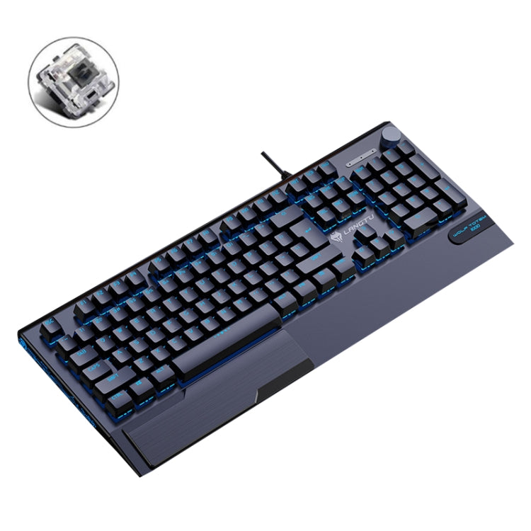 LANGTU K1000 104 Keys Luminous Wired Keyboard, Cable Length: 1.5m(Black Black Shaft Ice Blue Light) - free shipping - PMC Jewellery - Order now!