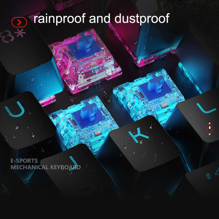 LANGTU K1000 104 Keys Luminous Wired Keyboard, Cable Length: 1.5m(Black Green Shaft Mixed Light) - free shipping - PMC Jewellery - Order now!