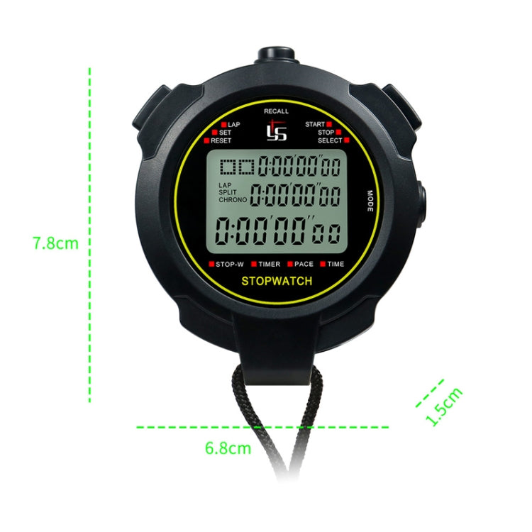 YS Stopwatch Timer Training Fitness Competition Stopwatch, Style: YS-7120 120 Memories(Black) - free shipping - PMc TechLife - Order now!