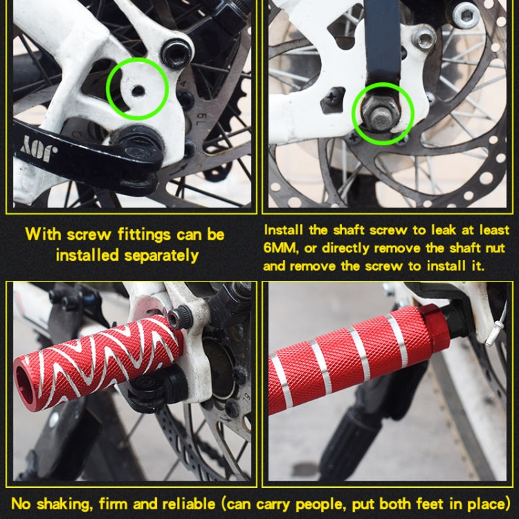 FMFXTR Bicycle Back Seat Foot Pedal Universal Back Rear Post, Color: Red Small Hole Short - free shipping - PMc TechLife - Order now!