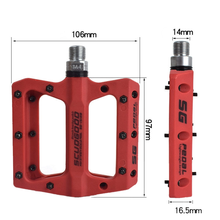 FMFXTR Mountain Bicycle Pedal Nylon Fiber Bearing Non-Slip Pedal(SG-12B Blue) - free shipping - PMc TechLife - Order now!