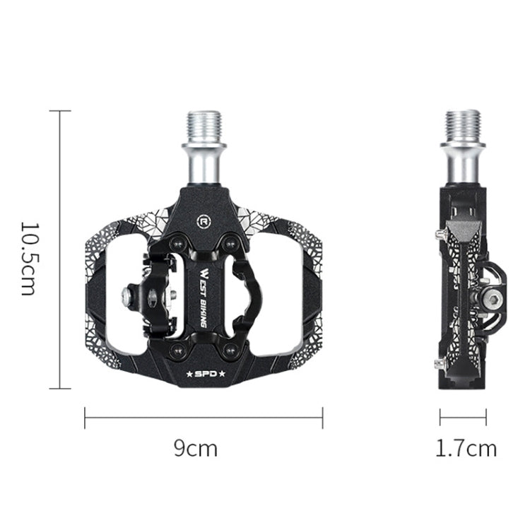 A Pair WEST BIKING YP0802086 Mountain Bike Aluminum Bearing Pedals(Blue) - Pedals by WEST BIKING | Online Shopping South Africa | PMc TechLife | Buy Now Pay Later Mobicred