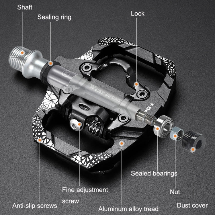 A Pair WEST BIKING YP0802086 Mountain Bike Aluminum Bearing Pedals(Black) - free shipping - PMc TechLife - Order now!