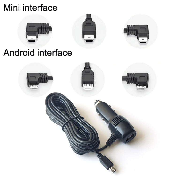 2 PCS Car Charger Fast Charging Driving Recorder Supply Line, Style: 1.5A+2.4A(Android Left Bend) - Cables & Connectors by PMC TechLife | Online Shopping South Africa | PMC TechLife | Buy Now Pay Later Mobicred