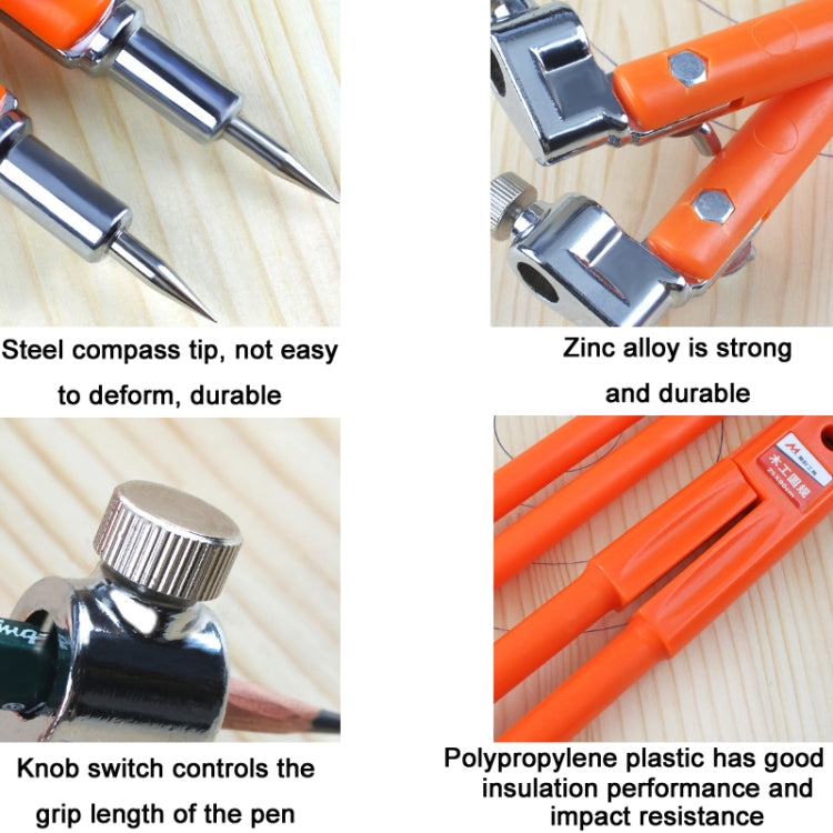 MYTEC Woodworking Decoration Drawing Metal Compass, Size: Large - free shipping - PMC TechLife - Order now!