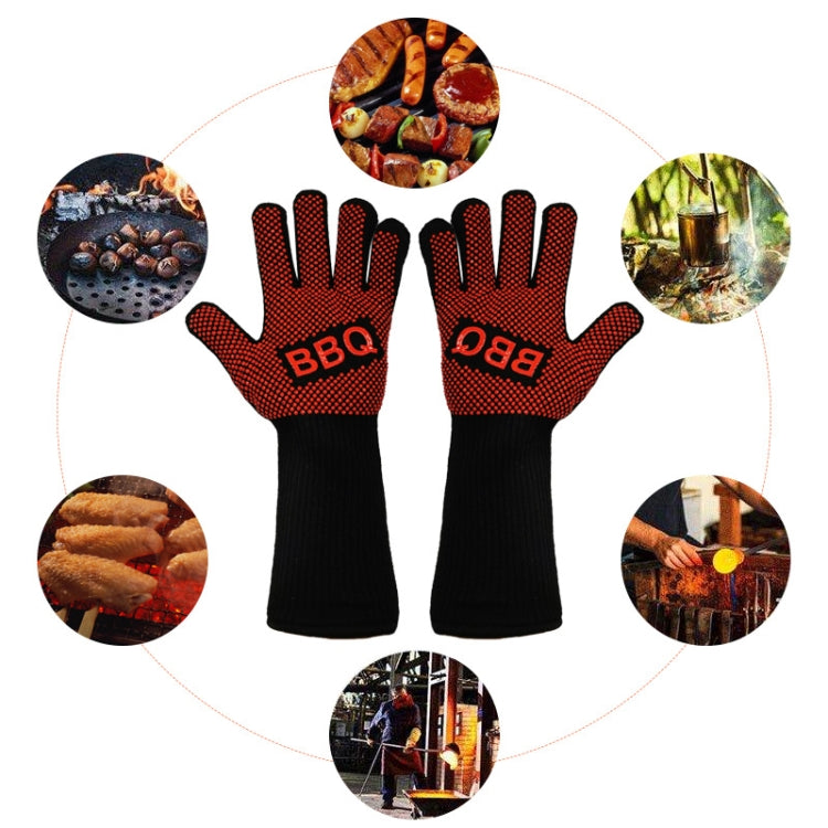 1 Pair High Temperature Resistant Silicone BBQ Gloves  Anti-Scalding Gloves(Scalpel Red) - Safety Gloves by PMC TechLife | Online Shopping South Africa | PMC TechLife
