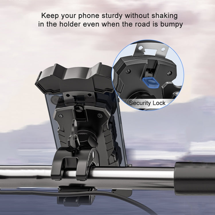 L101+M011 Outdoor Cycling Mechanical Locking Phone Holder(Yellow) - Holders by PMC TechLife | Online Shopping South Africa | PMC TechLife | Buy Now Pay Later Mobicred
