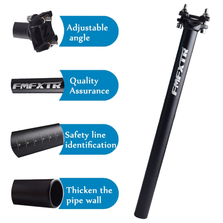 FMFXTR Bicycle Extended Saddle Seat Tube Double Nail Straight Tube, Specification: 31.6mm(Black) - Bicycle Seat Posts by FMFXTR | Online Shopping South Africa | PMc TechLife | Buy Now Pay Later Mobicred