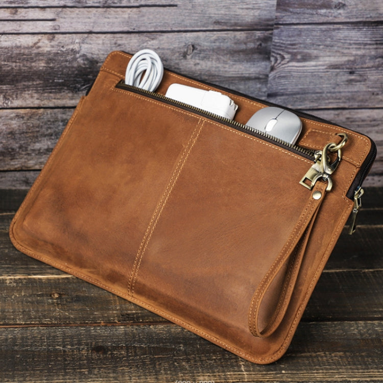 CONTACTS FAMILY Leather Laptop Sleeve For Macbook Pro 14.2 Inch(Coffee) - free shipping - PMC Jewellery - Order now!