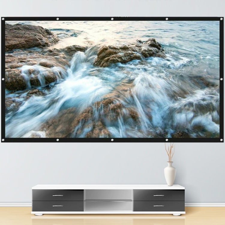 Folding Metal Anti-Light HD Projection Curtain, Size: 84 inch 16:9 186x105cm Punch Black Border - Film Curtains by PMC TechLife | Online Shopping South Africa | PMC TechLife | Buy Now Pay Later Mobicred