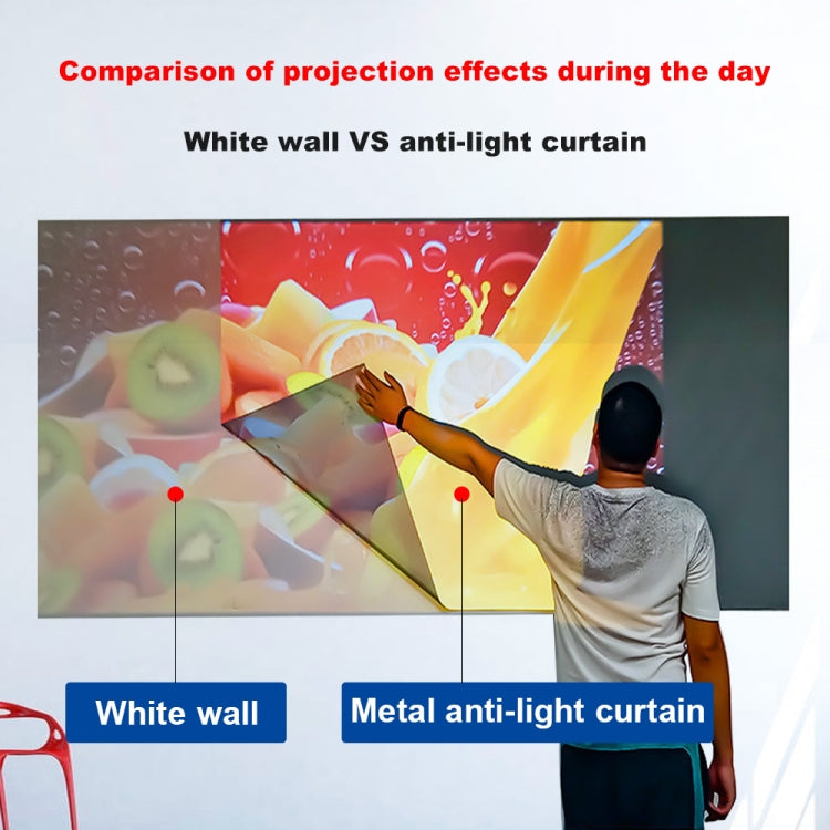Folding Metal Anti-Light HD Projection Curtain, Size: 84 inch 16:9 186x105cm Punch Black Border - Film Curtains by PMC TechLife | Online Shopping South Africa | PMC TechLife | Buy Now Pay Later Mobicred