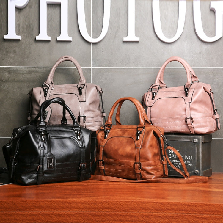 Ladies Casual Handbag Soft-faced Solid Color One-shoulder Diagonal Large Bag(Brown) - free shipping - PMC TechLife - Order now!