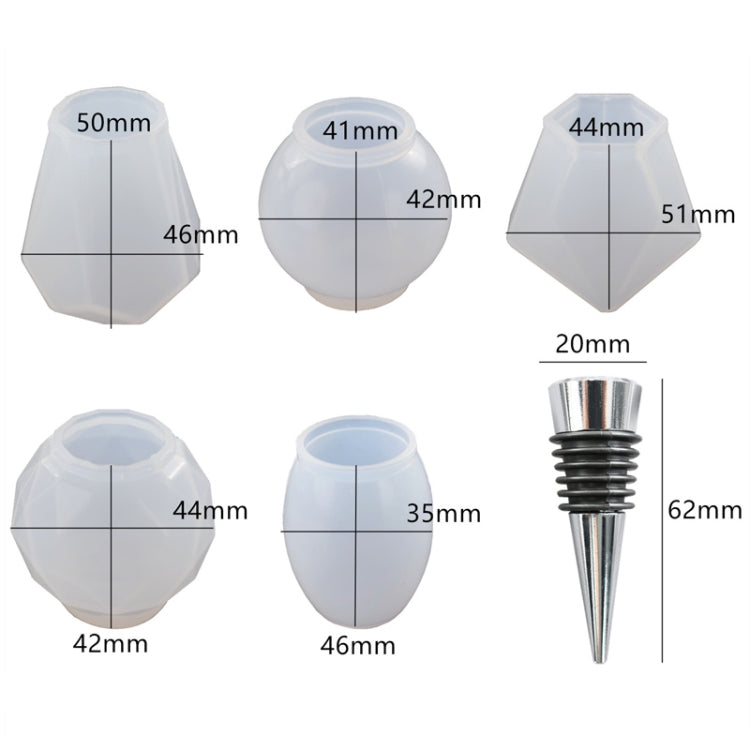 DIY Crystal Epoxy Resin Red Wine Stopper Silicone Mold,Style: 5 Molds+5 Red Wine Plug - Arts & Crafts by PMC TechLife | Online Shopping South Africa | PMC TechLife