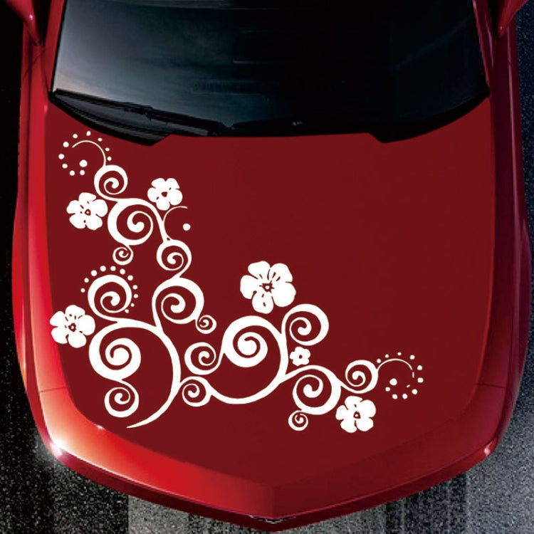D-908 Summer Flower Totem PVC Car Hood Sticker(Red) - Decorative Sticker by PMC TechLife | Online Shopping South Africa | PMC TechLife | Buy Now Pay Later Mobicred
