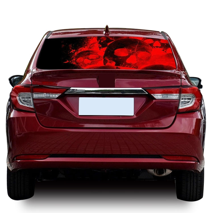 D-954 Flame Skeleton Rear Window Pattern Sticker Truck SUV Behind Wind Glass Stickers(Red) - Decorative Sticker by PMC TechLife | Online Shopping South Africa | PMC TechLife | Buy Now Pay Later Mobicred