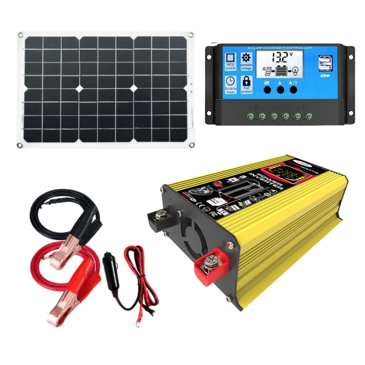 Tang 3 Generations Home Solar Generator Inverter+30A Controller+18W 12V Solar Panel, Specification: Yellow 12V To 220V - Modified Square Wave by PMC TechLife | Online Shopping South Africa | PMC TechLife | Buy Now Pay Later Mobicred