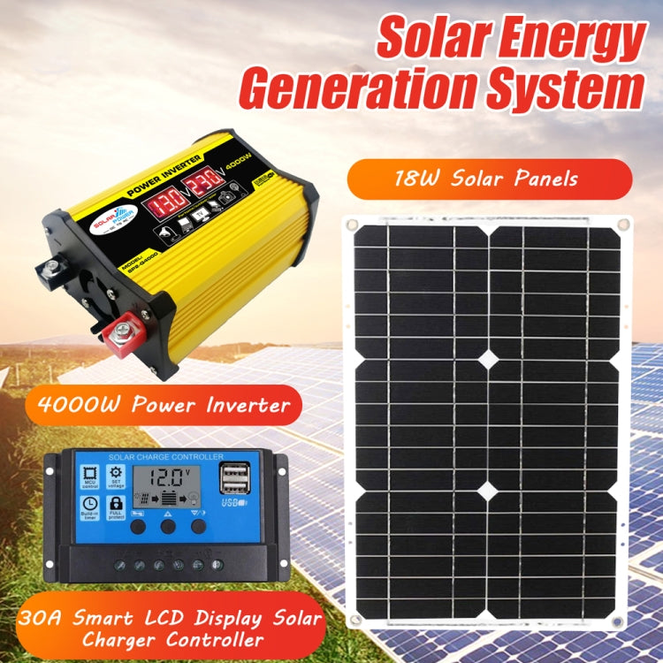 Saga Generation 2 Home Solar Generator Inverter+30A Controller+18W 12V Solar Panel, Specification: Yellow 12V To 110V - Modified Square Wave by PMC TechLife | Online Shopping South Africa | PMC TechLife | Buy Now Pay Later Mobicred