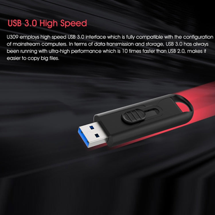 Netac U309 High Speed USB3.0 Push-Pull Encrypted USB Flash Drive, Capacity: 128GB - free shipping - PMC Jewellery - Order now!