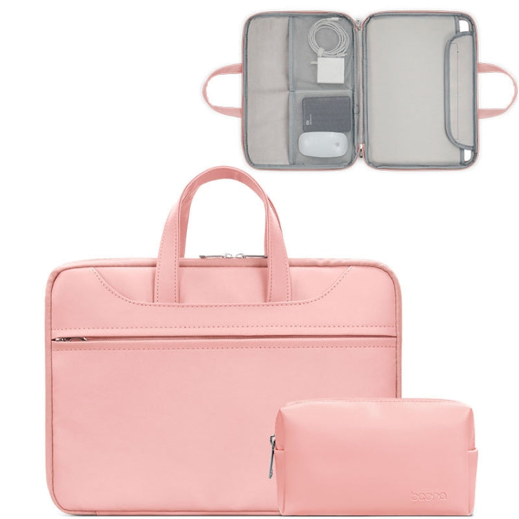 Baona BN-Q006 PU Leather Full Opening Laptop Handbag For 11/12 inches(Pink+Power Bag) - free shipping - PMC Jewellery - Order now!