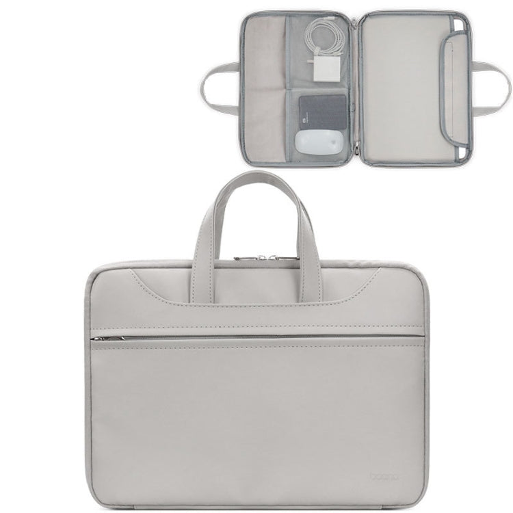 Baona BN-Q006 PU Leather Full Opening Laptop Handbag For 13/13.3 inches(Grey) - free shipping - PMC Jewellery - Order now!