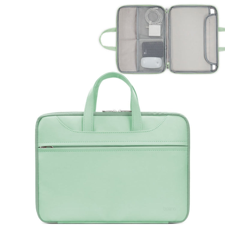 Baona BN-Q006 PU Leather Full Opening Laptop Handbag For 15/15.6/16 inches(Light Green) - free shipping - PMC Jewellery - Order now!