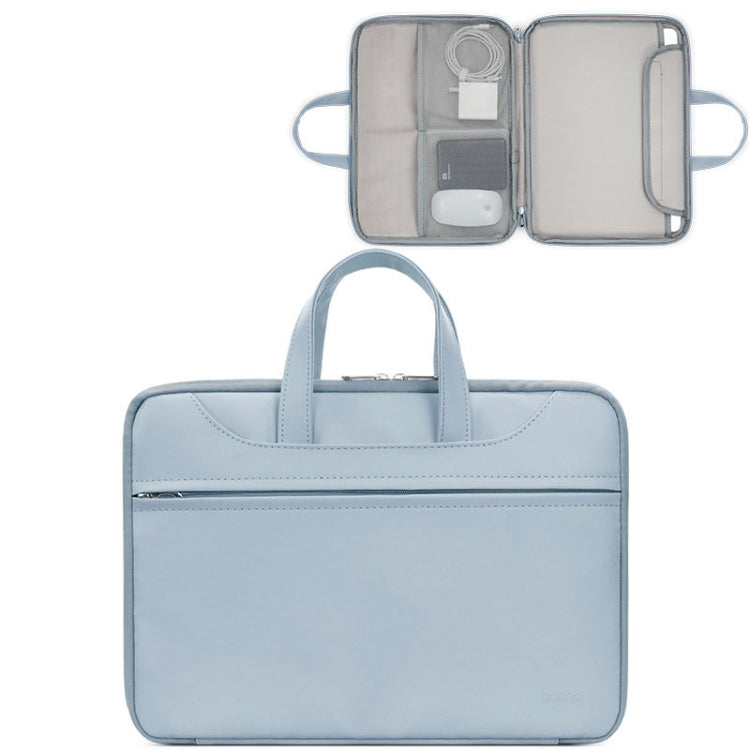 Baona BN-Q006 PU Leather Full Opening Laptop Handbag For 15/15.6/16 inches(Sky Blue) - free shipping - PMC Jewellery - Order now!
