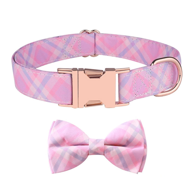 Rose Gold Buckle Pet Detachable Bow Collar, Size: M 2.0x33-50cm(Sweet Pink Girl) - Collars by PMC TechLife | Online Shopping South Africa | PMC TechLife | Buy Now Pay Later Mobicred
